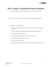 Main Menu; by School; by Literature Title; by Subject; by Study Guides; Textbook Solutions Expert Tutors Earn. . Unit 1 lesson 1 cumulative practice problems answer key